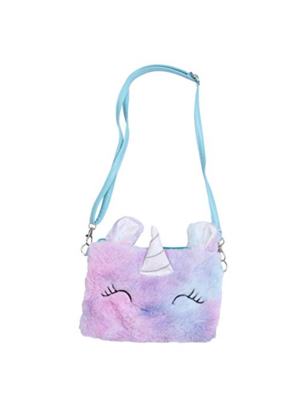 Plush Unicorn Crossbody Bag Small Faux Leather Shoulder Purse